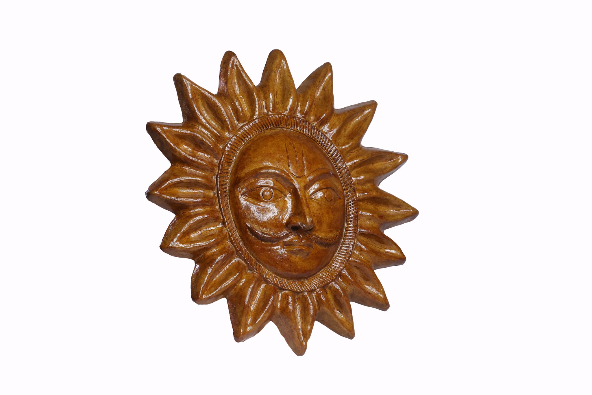 Handcrafted Sun Mask – Surya Bhagavan Shape, Made Using Paper Mache