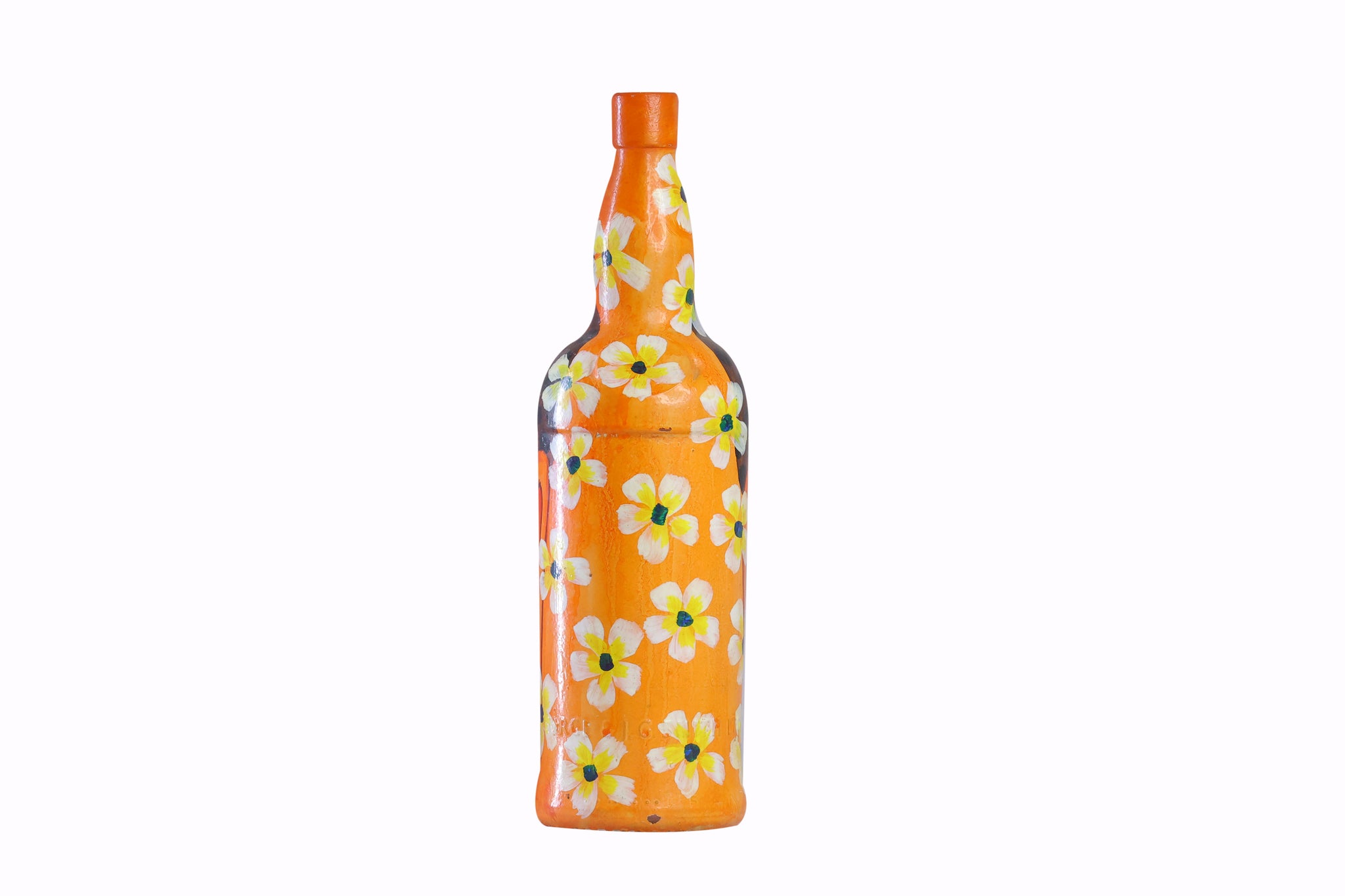 Handcrafted Paper Mache Bottle with Buddha Design