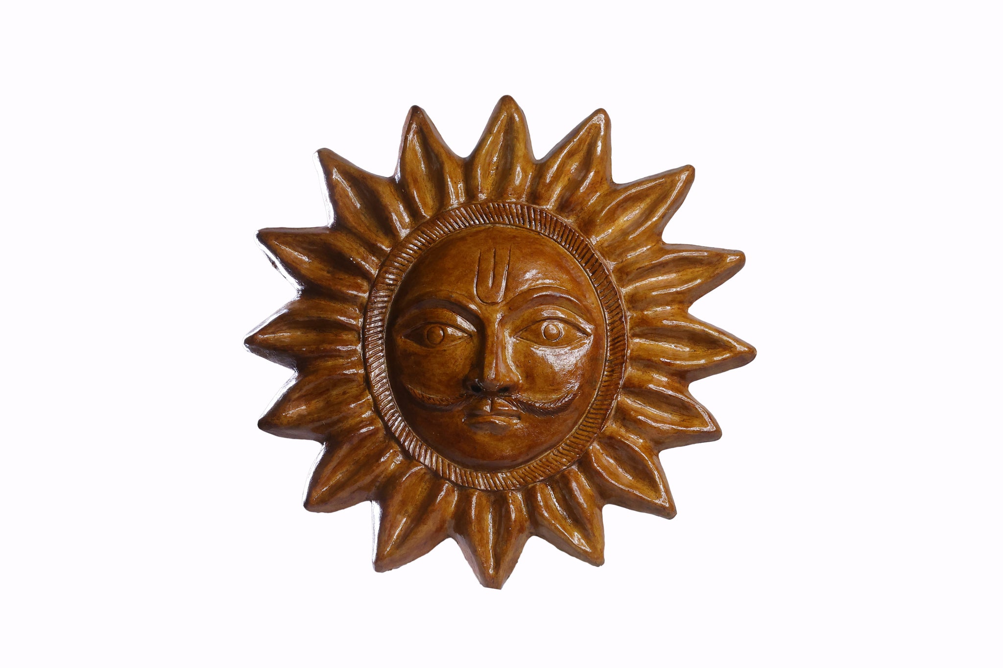 Handcrafted Sun Mask – Surya Bhagavan Shape, Made Using Paper Mache