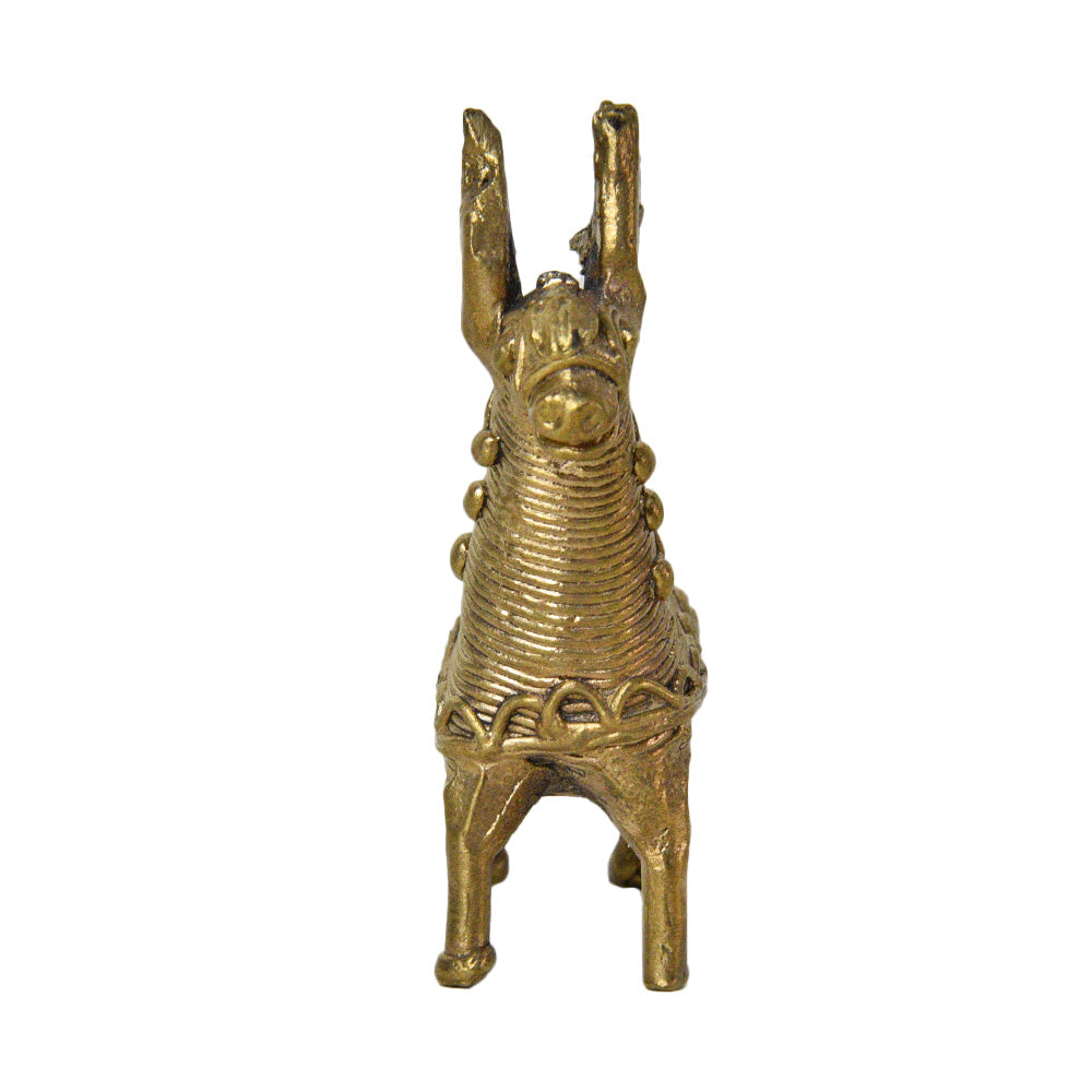 142.Introducing the Medium Animal Horse Dhokra Art Sculpture