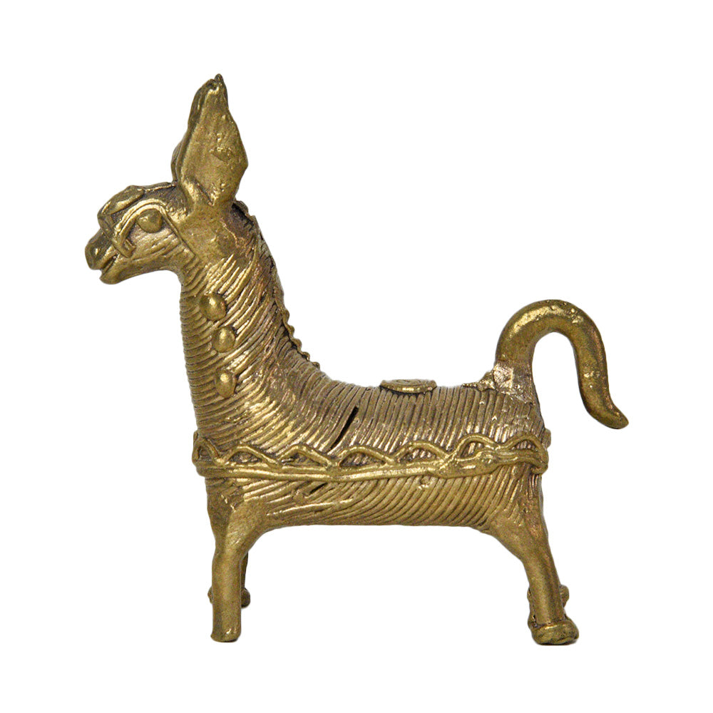 142.Introducing the Medium Animal Horse Dhokra Art Sculpture
