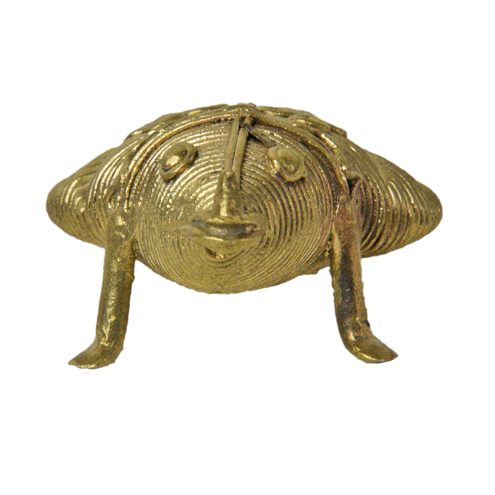 144. Introducing the Medium Animal Frog Dhokra Art Sculpture