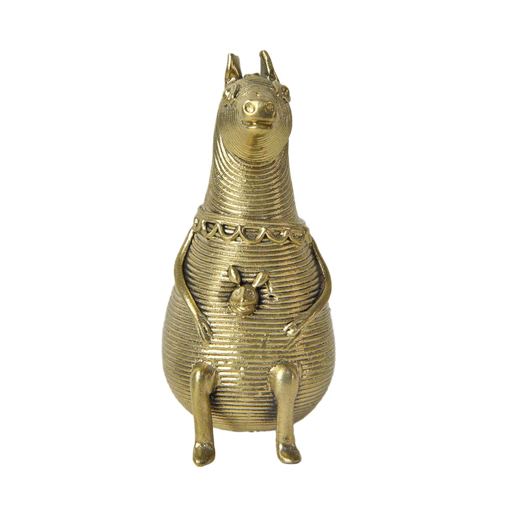 149.Introducing the Medium Animal Kangaroo Dhokra Art Sculpture