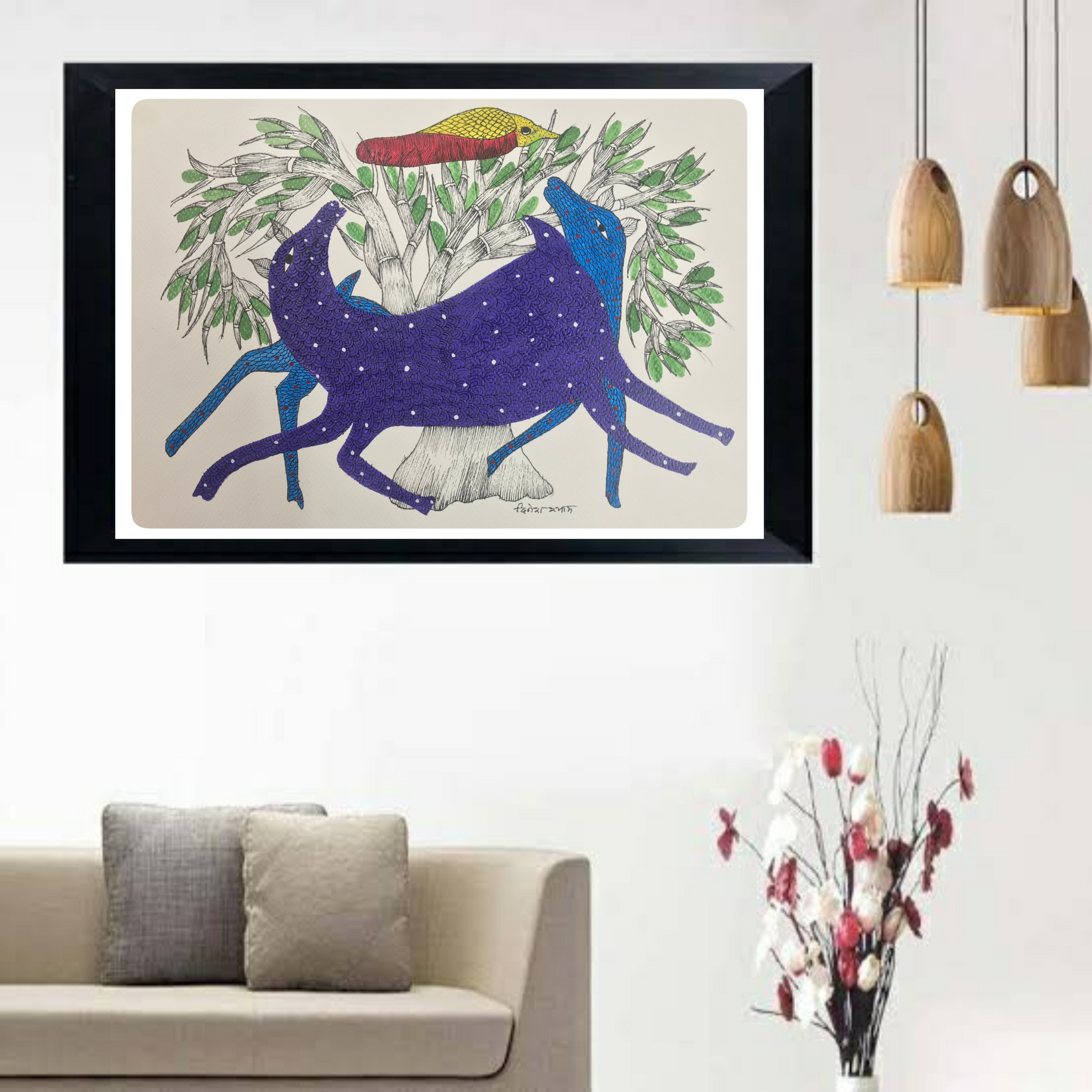 Traditional Gond Art Wild Animals Painting GD022