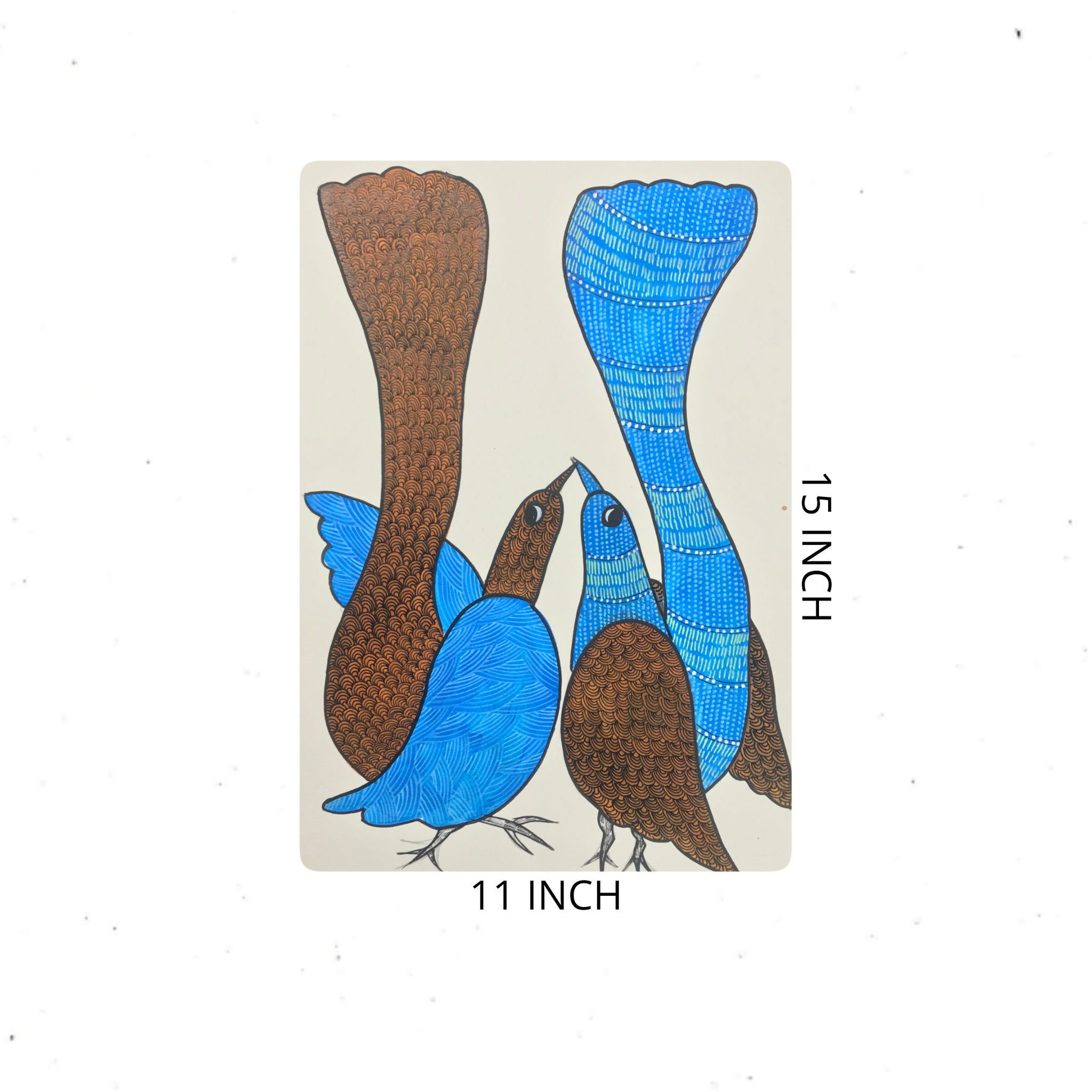 Traditional Gond Art Peacock Pair Painting GD032