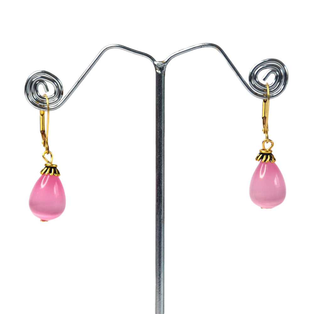 7. Naga earring golden design ( pink  )